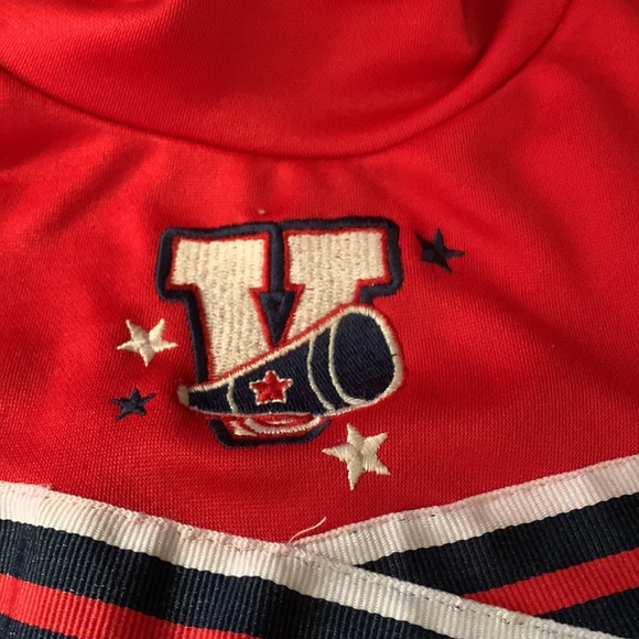 Toddler cheerleading outfit red white and blue - Picture 3 of 4